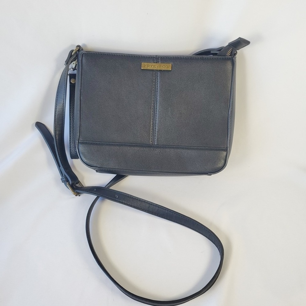 Frye and Co. Crossbody Rectangular Imitation Leather Small Flat Purse Black